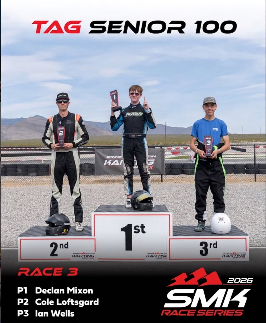 Ian Wells P3 podium — SMK Race Series Race 3, TAG Senior 100